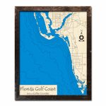 Florida Gulf Coast, Fl Nautical Wood Maps   Map Of Florida Gulf Coast Beach Towns