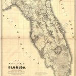 Florida Historical Vintage State Map | Vintage Press Co. | Seminole   Framed Map Of Florida
