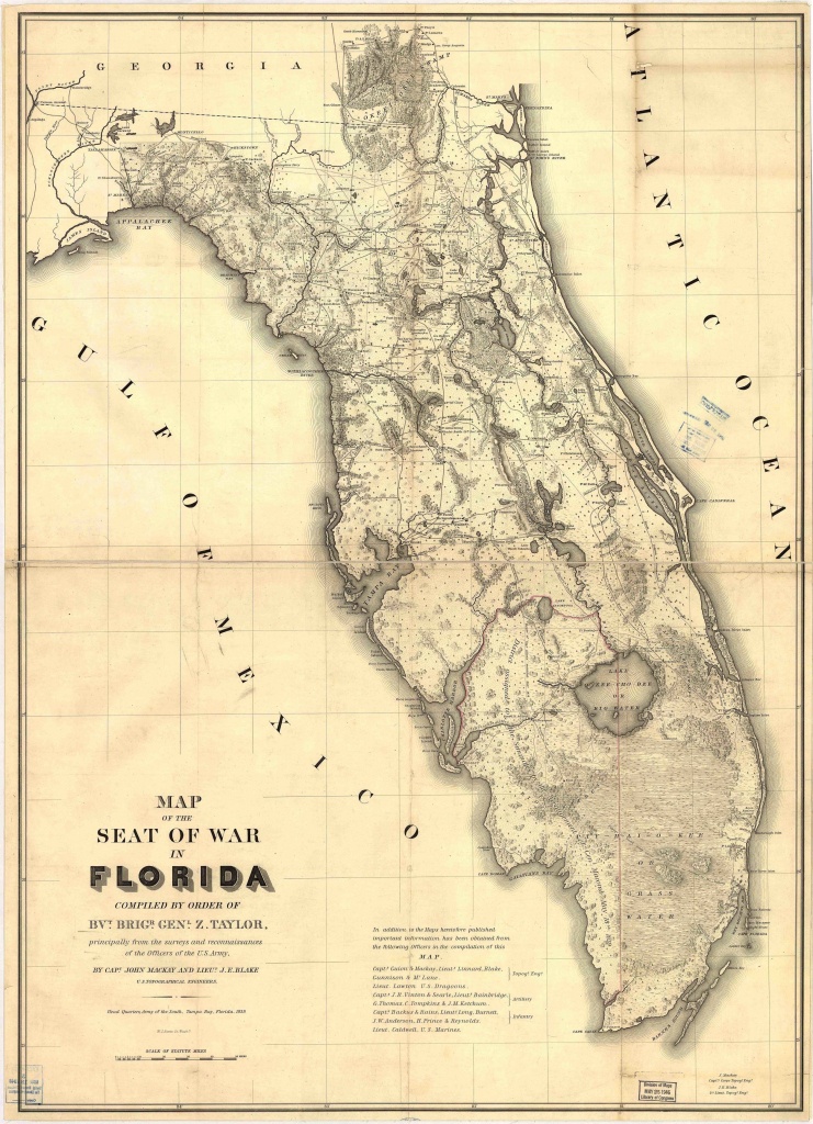 Florida Historical Vintage State Map | Vintage Press Co. | Seminole - Framed Map Of Florida
