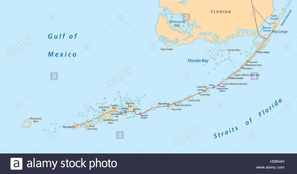 Florida Keys Map Stock Vector Art &amp;amp; Illustration, Vector Image - Detailed Map Of Florida Keys