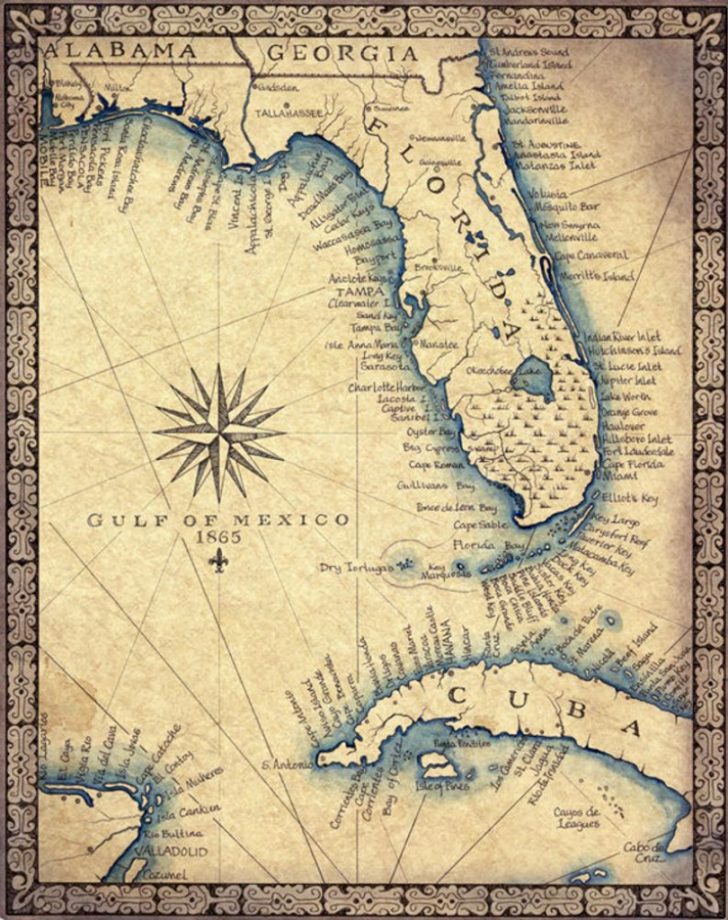 Vintage Florida Maps For Sale