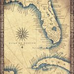Florida Map Art Print C .1865 11" X 14"+, Hand Drawn Old Florida Map With  Cuba, Miami South Beach And The Florida Keys To Key West Map   Old Florida Maps For Sale