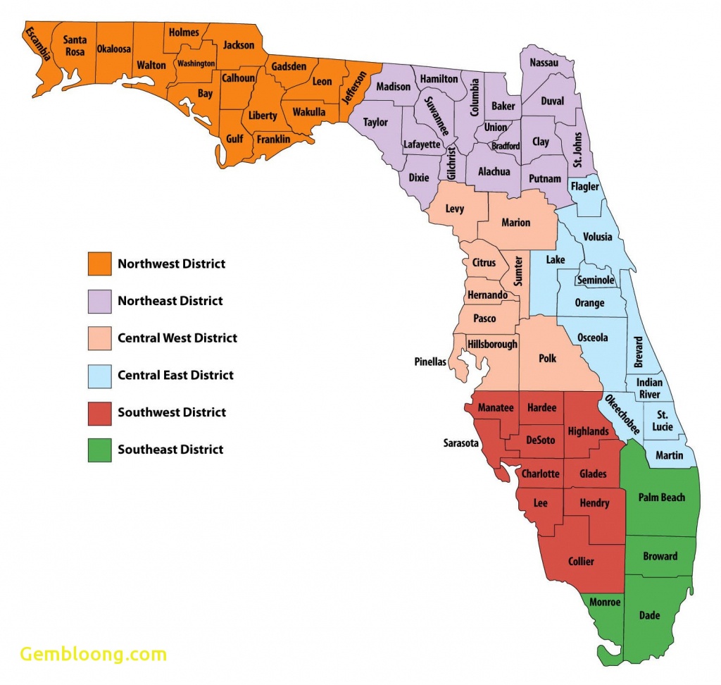 Florida Map With Counties - Lgq - Florida County Map Printable