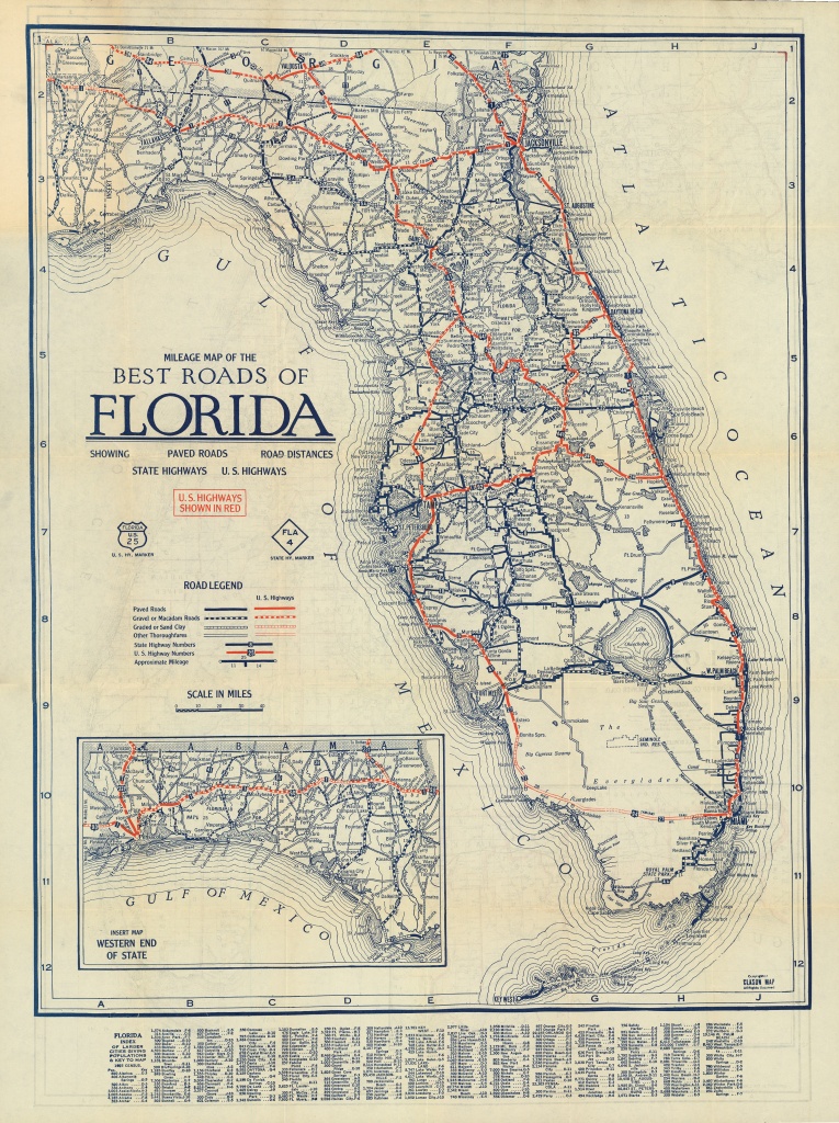Florida Memory - Clason&amp;#039;s Guide Map Of Florida, C. 1927 - Labelle Florida Map