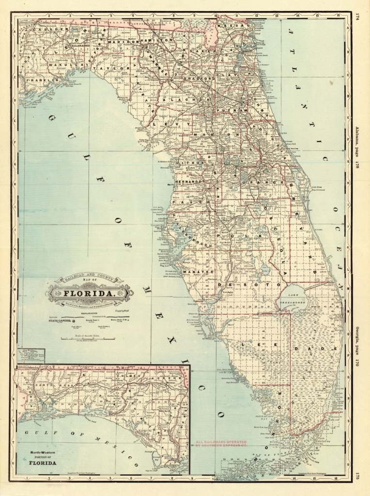 Florida Memory - County Map Of Florida, 1885 | History Of Plant City - Plant City Florida Map