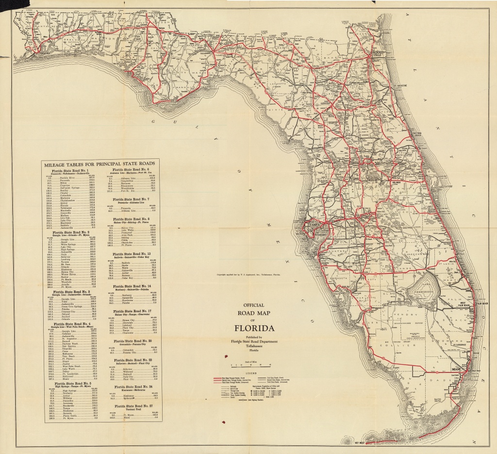 Florida Memory - Official Road Map Of Florida, 1930 - Santa Rosa Sound Florida Map