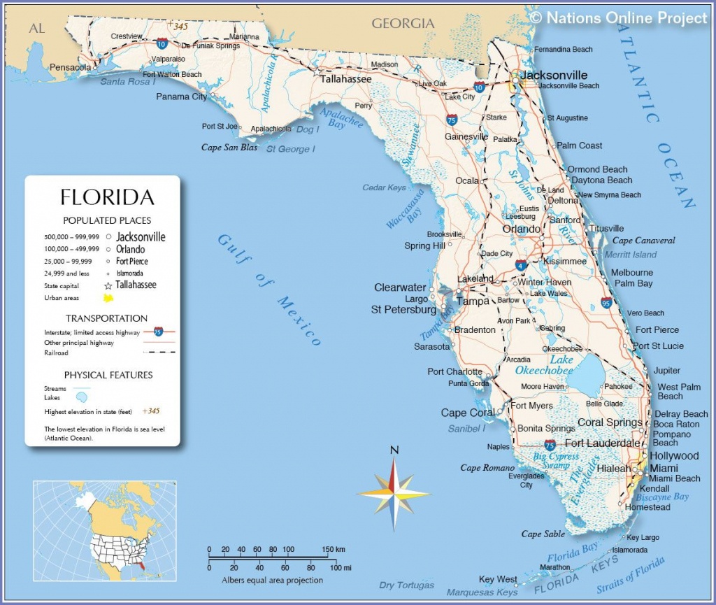 Florida - Miami, Fort Lauderdale, Hollywood, Islamorada, Orlando - Coral Beach Florida Map