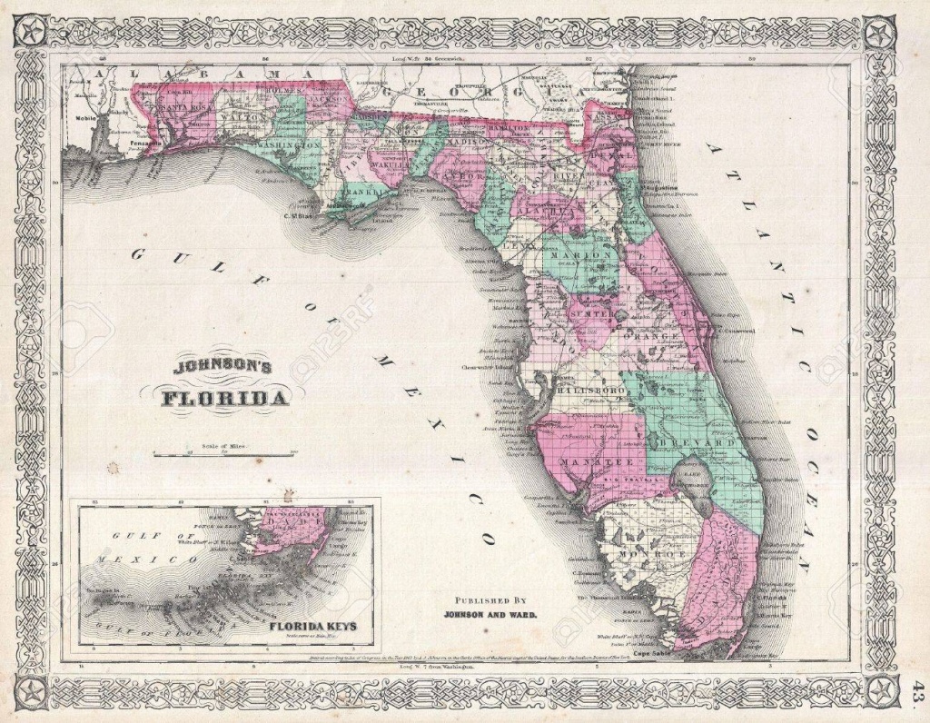 Florida Old Map Stock Photo, Picture And Royalty Free Image. Image - Florida Old Map