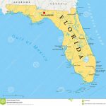 Florida Political Map Stock Vector. Illustration Of Okeechobee   Tallahassee On The Map Of Florida