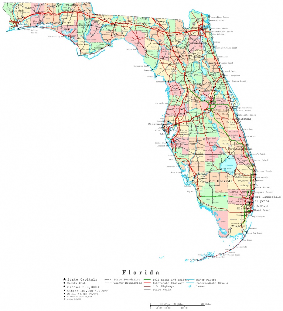 Florida Printable Map - Florida Elevation Map Free