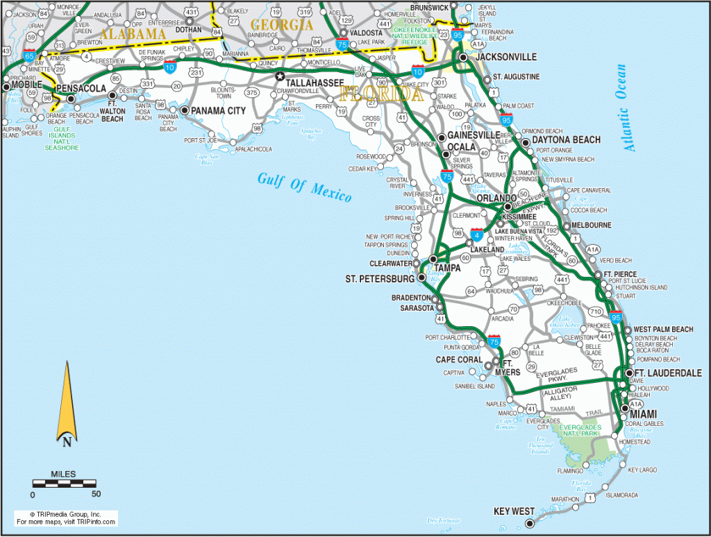 Florida Road Maps - Road Map Of South Florida