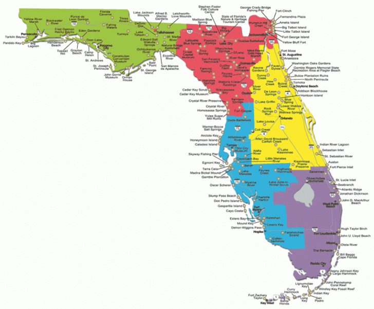 Florida State Park Campgrounds Map