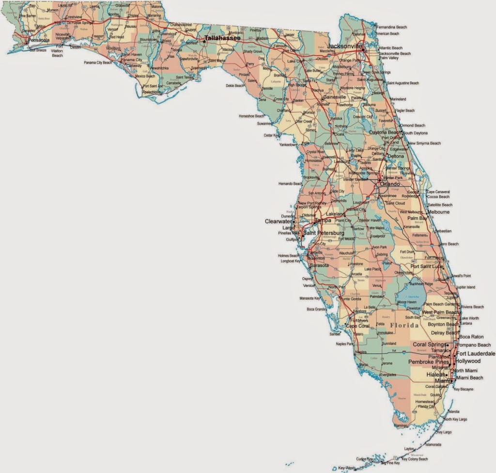 Florida State Road Map - Free Printable Maps - Free Printable Map Of Florida