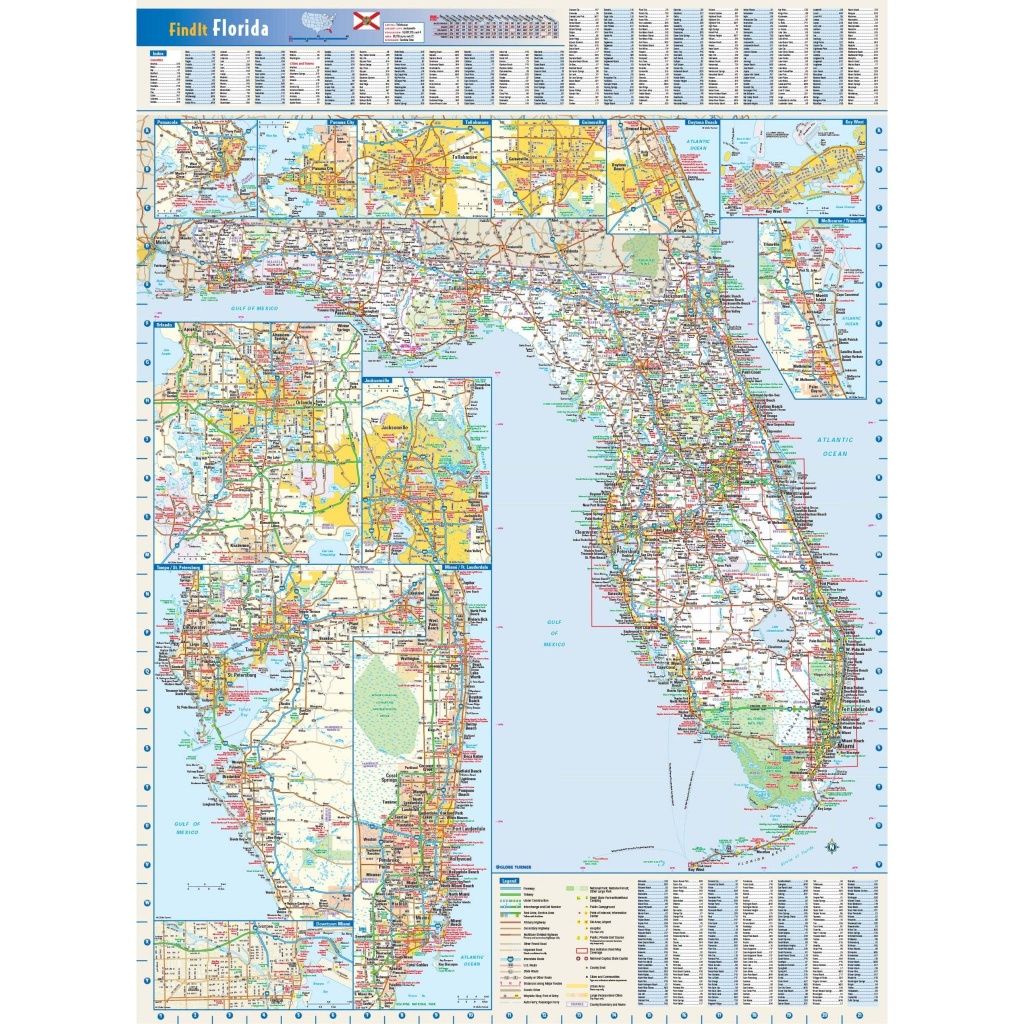 Florida State Wall Map - The Map Shop - Florida Wall Map