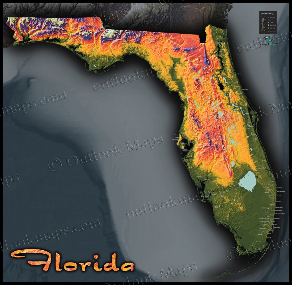 Florida Topographic Map In 2019 | Biblical Prophecy And The End - Florida Topographic Map Free