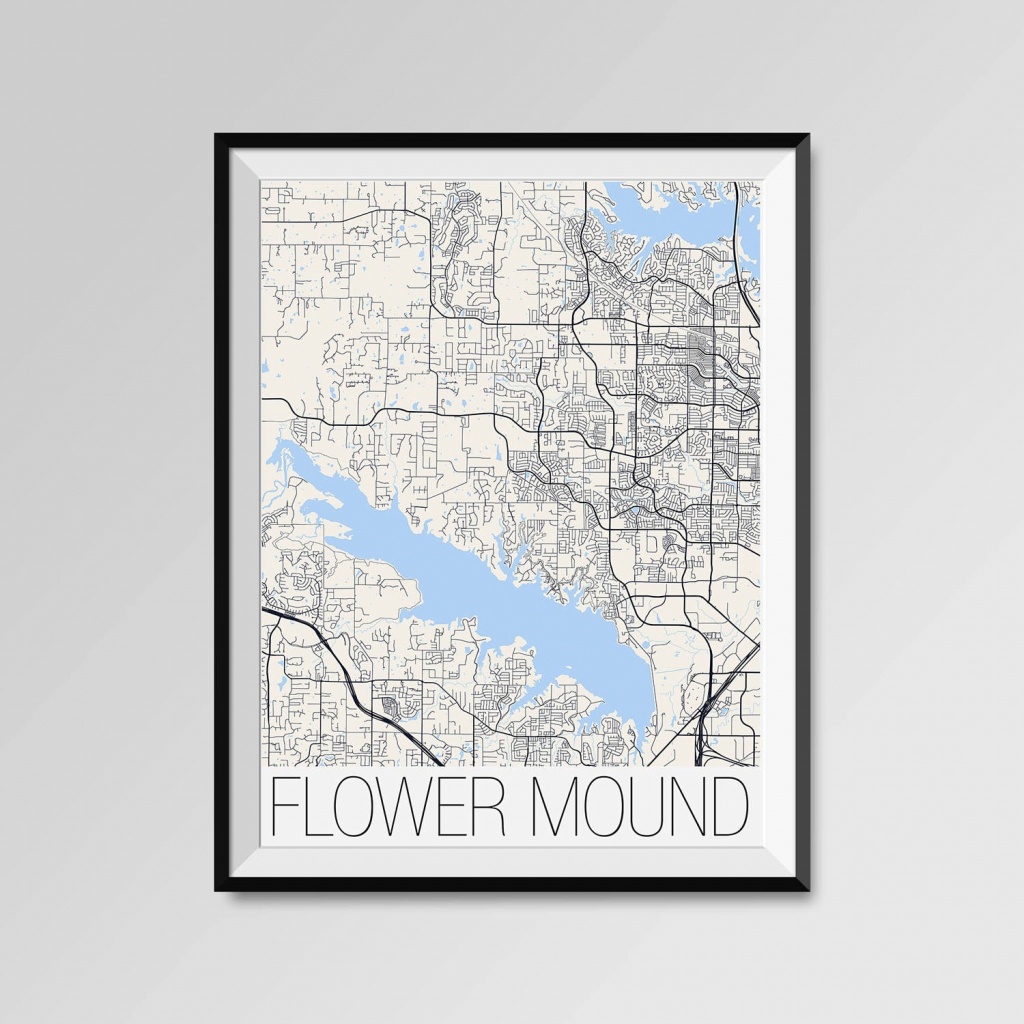Flower Mound Texas Map Flower Mound City Map Print Flower | Etsy - Flower Mound Texas Map