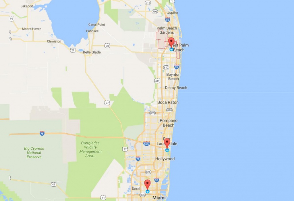 Fly To The Palm Beaches | The Palm Beaches Florida - Jupiter Beach Florida Map
