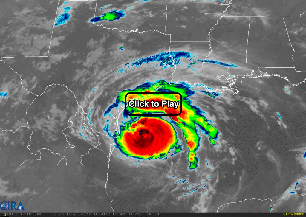 Follow Harveys Calamitous Multi Day Meander Over Texas In This Texas Satellite Weather Map 