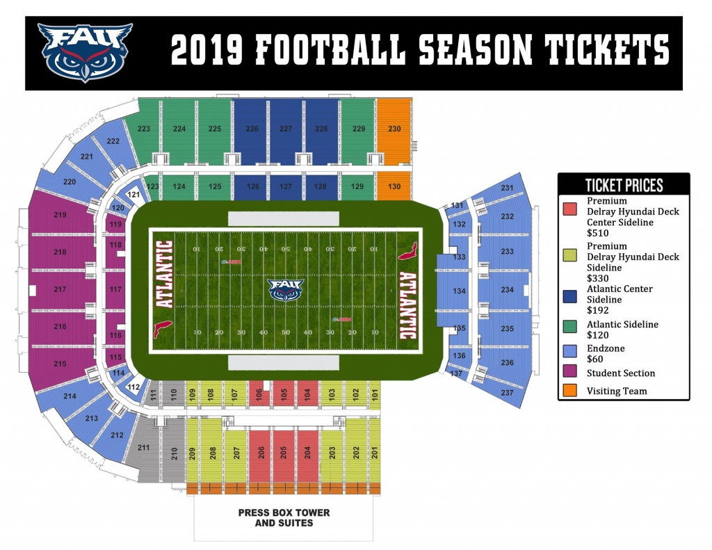Football Tickets - Florida Atlantic University Athletics - University Of Florida Football Stadium Map