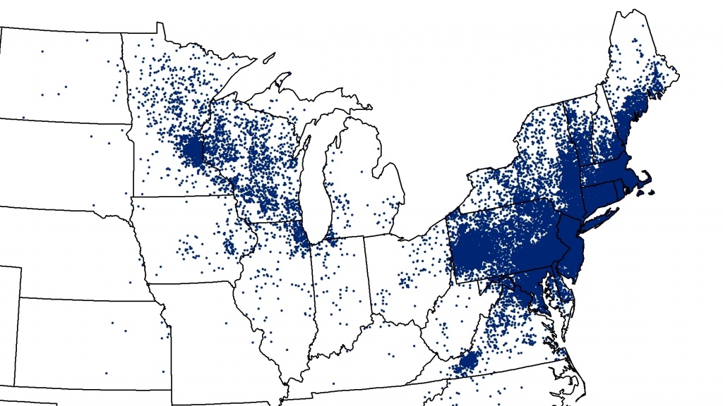 Forbidding Forecast For Lyme Disease In The Northeast | Health News - Lyme Disease In Florida Map