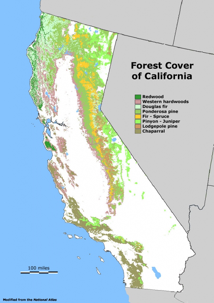 Forest Cover Map Of California [871 × 1232] : Mapporn - California Forests Map