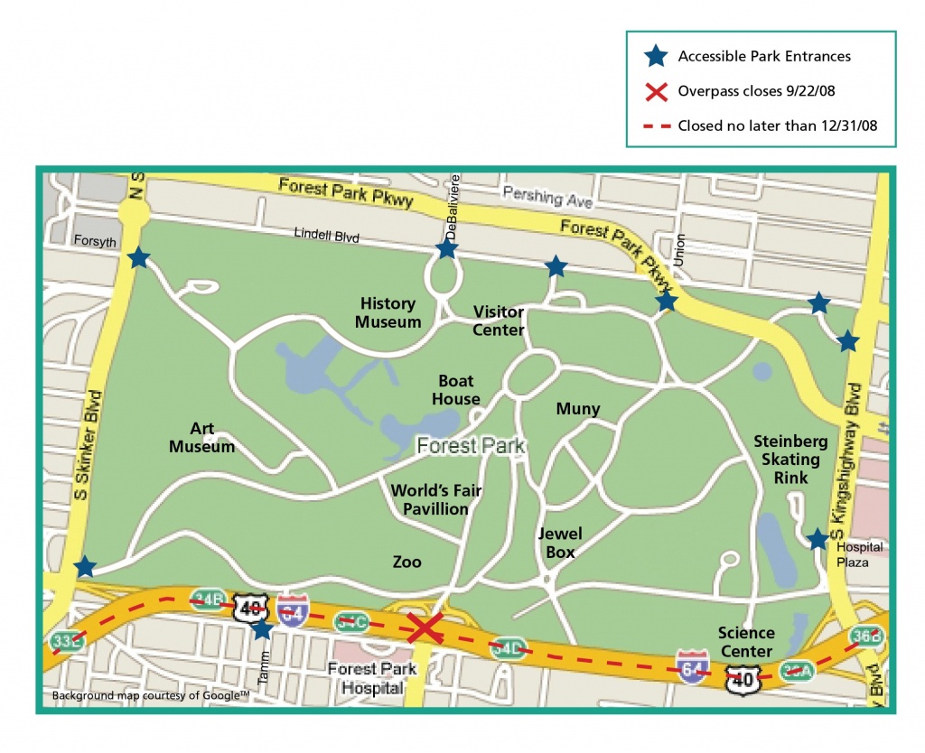 Forest Park St Louis Map And Travel Information | Download Free - Forest Park St Louis Map Printable