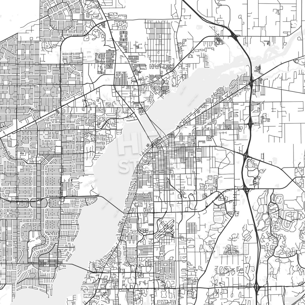 Fort Myers, Florida - Area Map - Light | Hebstreits Sketches - Fort Meyer Florida Map