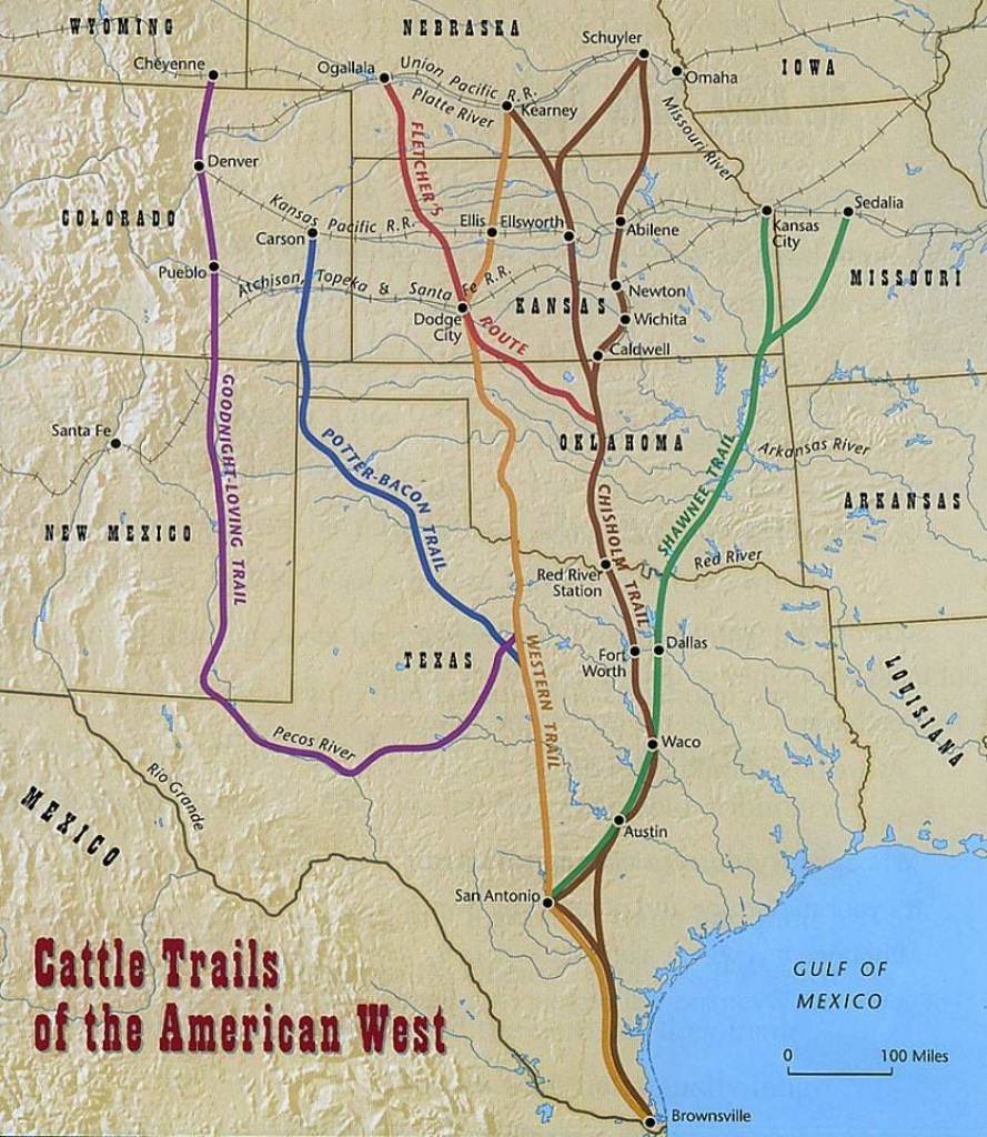 Found This 1870 Map Of The Cattle Trails Of The West | Cowboys Have - Texas Cattle Trails Map