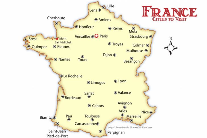 Printable Map Of France With Cities