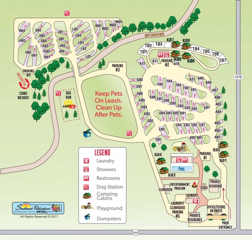 Fredericksburg, Texas Campground | Fredericksburg, Texas Koa - South Texas Rv Parks Map