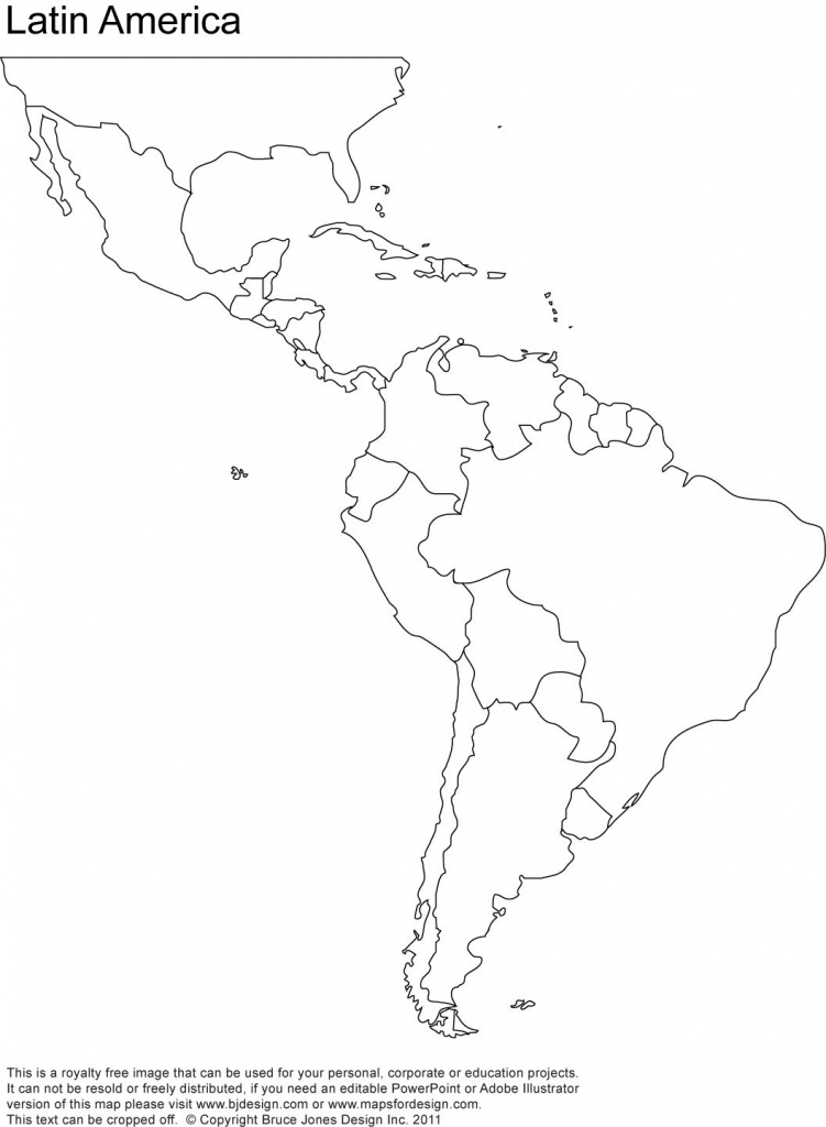 Free Blank Map Of North And South America | Latin America Printable - Free Printable Map Of North America