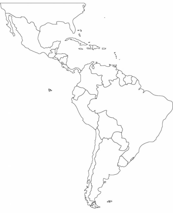Printable Map Of North And South America