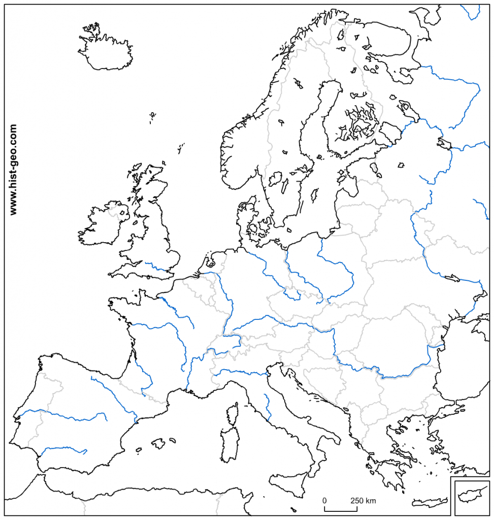 Free Blank Outline Map Of Europe With Its Countries And Its Main - Printable Blank Physical Map Of Europe