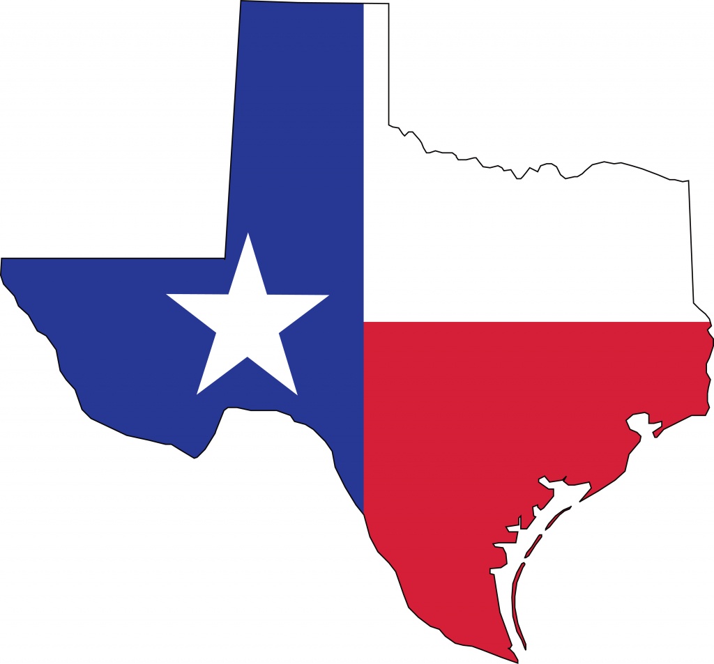 Free Clipart Of A Texas Flag Map - Texas Flag Map