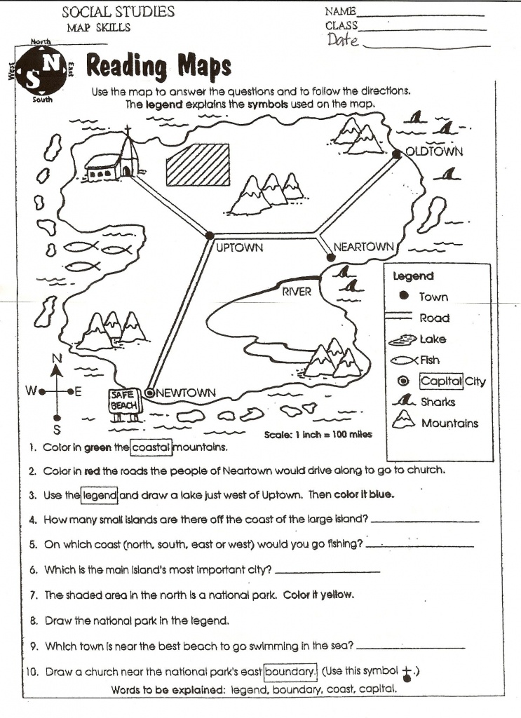 Free Elementary Worksheets On Reading Maps | Printableshelter - Free Printable Map Skills Worksheets
