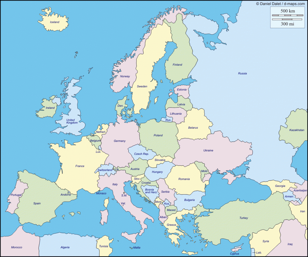 Free Europe Map Printable~ Blank, With Countries, And Other Formats - Blank Europe Map Quiz Printable