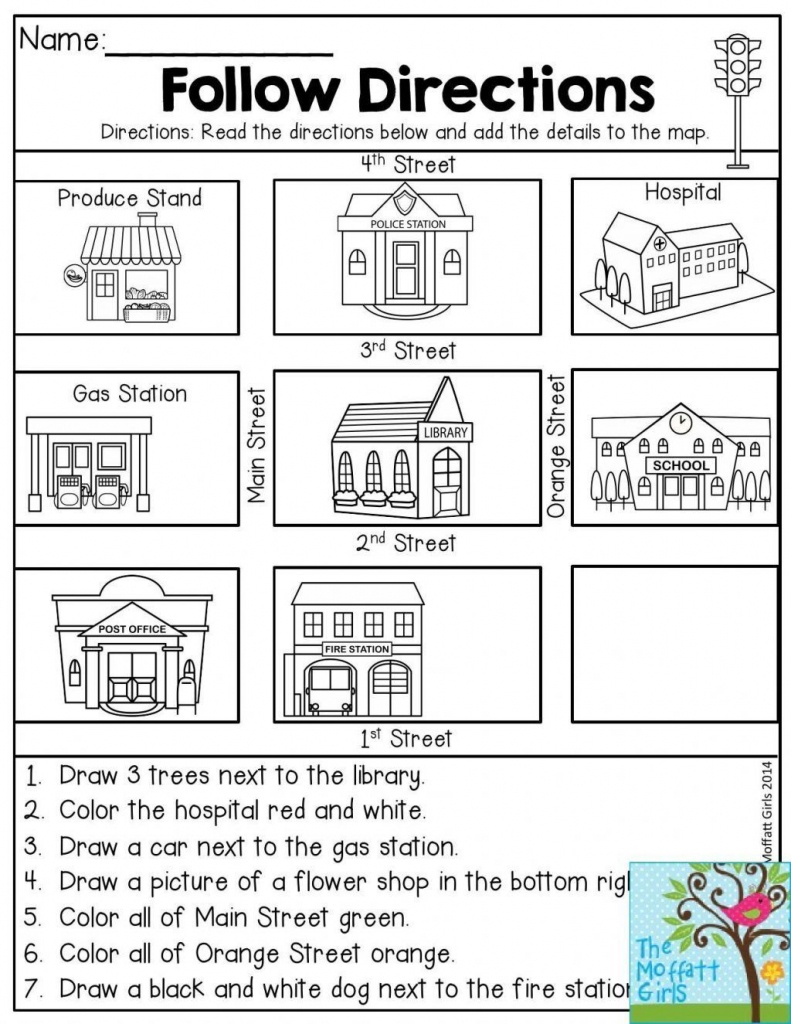 Free Map Skills Worksheets Math Worksheets Free Printable Following - Community Map For Kids Printable