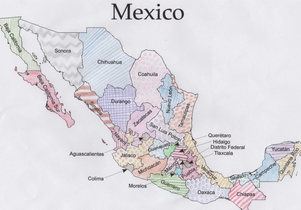 Free Mexico Geography Printable Pdf With Coloring Maps, Quizzes - Printable Word Map