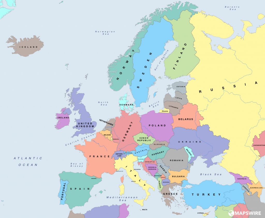 Free Political Maps Of Europe – Mapswire - Free Printable Map Of Europe With Countries And Capitals