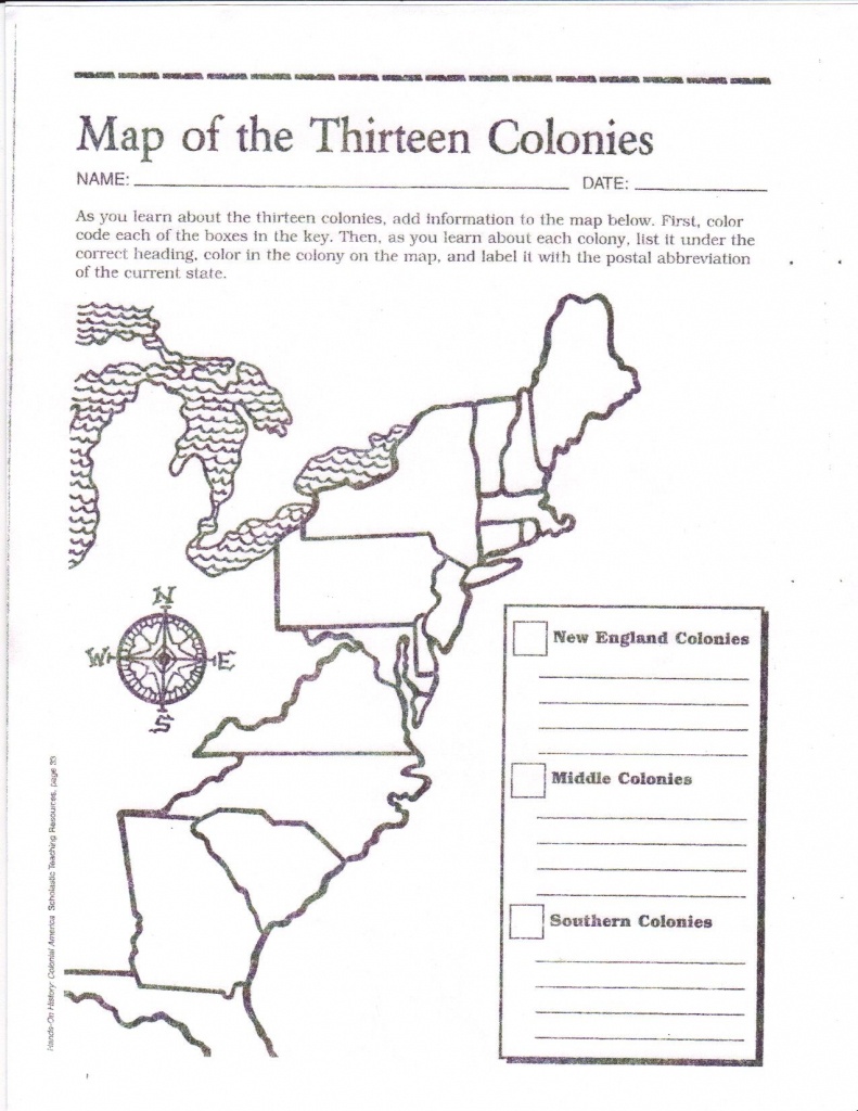 Free Printable 13 Colonies Map … | Activities | 7Th G… - Printable Map Of The 13 Colonies With Names