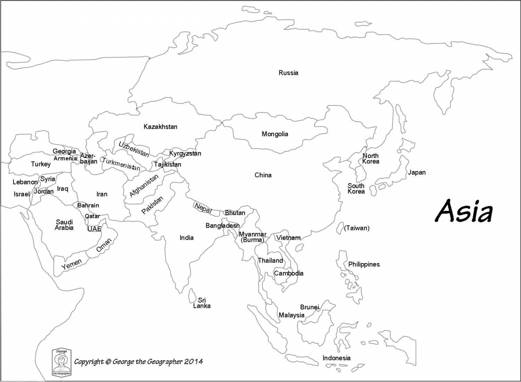 Free Printable Black And White World Map With Countries Best Of - Blank Map Of Asia Printable