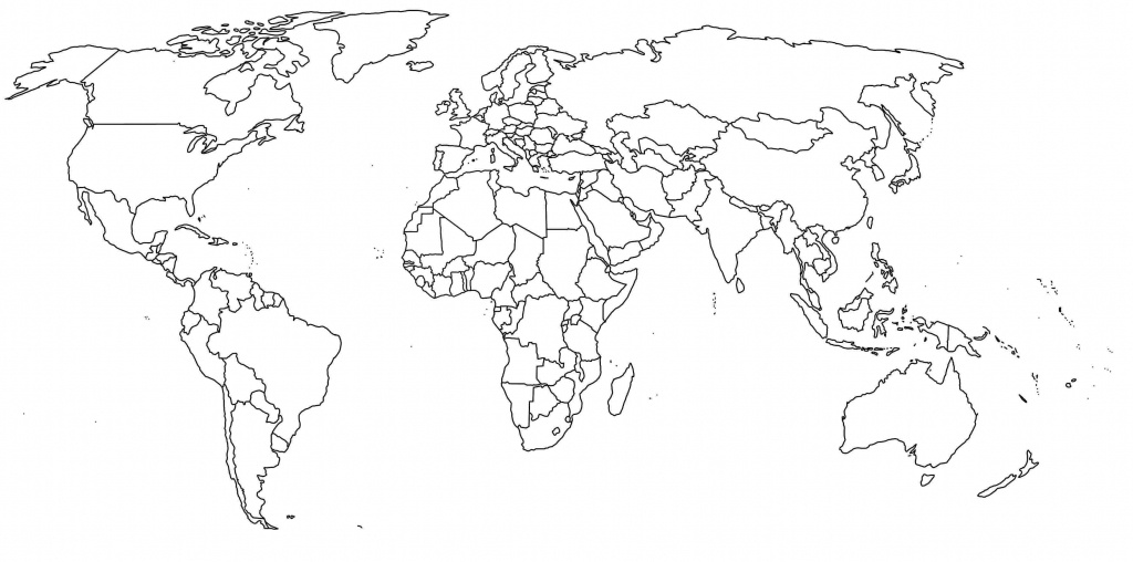 Free Printable Black And White World Map With Countries Labeled And - Free Printable Black And White World Map With Countries Labeled