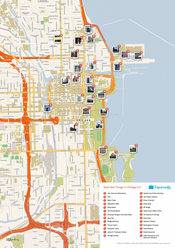 Free Printable Map Of Chicago Attractions. | Free Tourist Maps - Printable Map Of Downtown Chicago