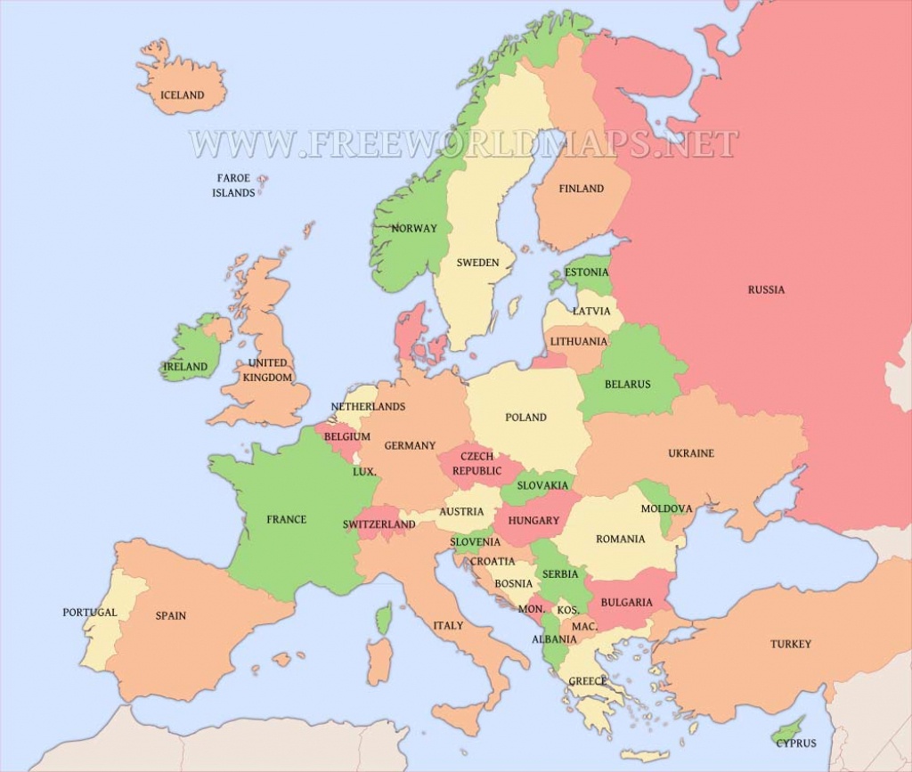 Free Printable Maps Of Europe - Printable Map Of Europe With Capitals