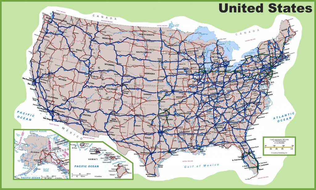 Free Printable Us Highway Map Cities Highways Usa Incredible At Of - United States Road Map Printable