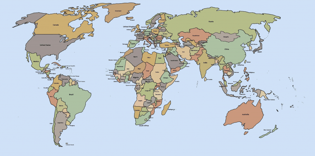 Free Printable World Map | D1Softball - 8X10 Printable World Map