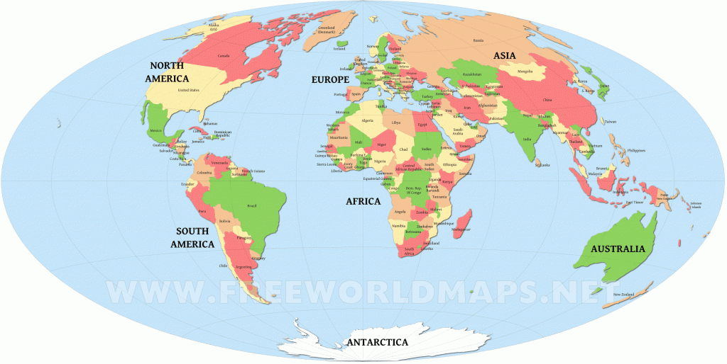 Free Printable World Maps - 8.5 X 11 Printable World Map