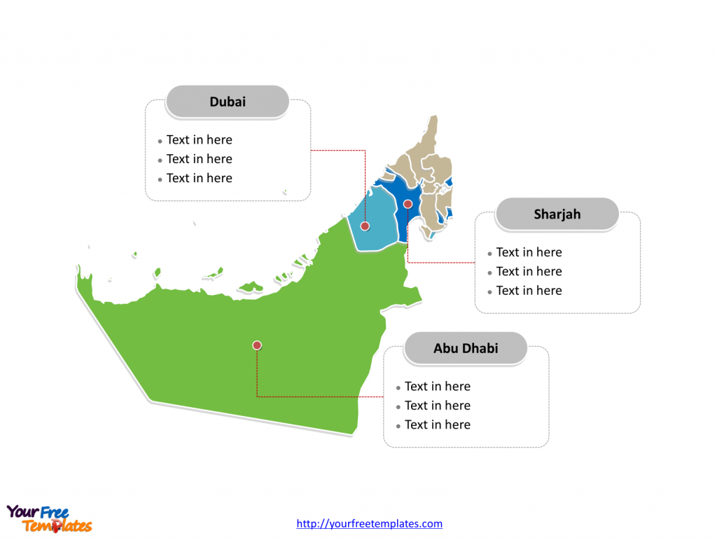 Free United Arab Emirates Editable Map - Free Powerpoint Templates - Outline Map Of Uae Printable