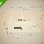 Free Vector Map Of Cambodia Outline | One Stop Map   Printable Map Of Cambodia