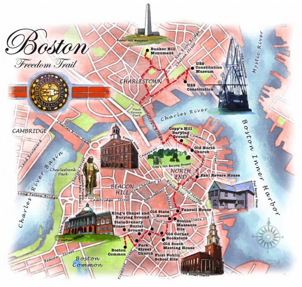 Freedom Trail De Boston Carte - Carte De Boston Freedom Trail (États - Freedom Trail Map Printable